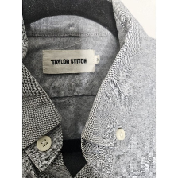 Taylor Stitch Button Up Shirt Pocket Handmade Cotton Mens 36 Gray - Picture 3 of 7